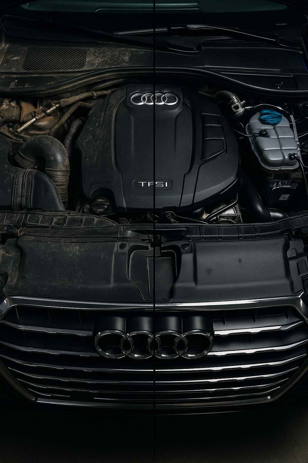 lavage moteur Q7 avant apres